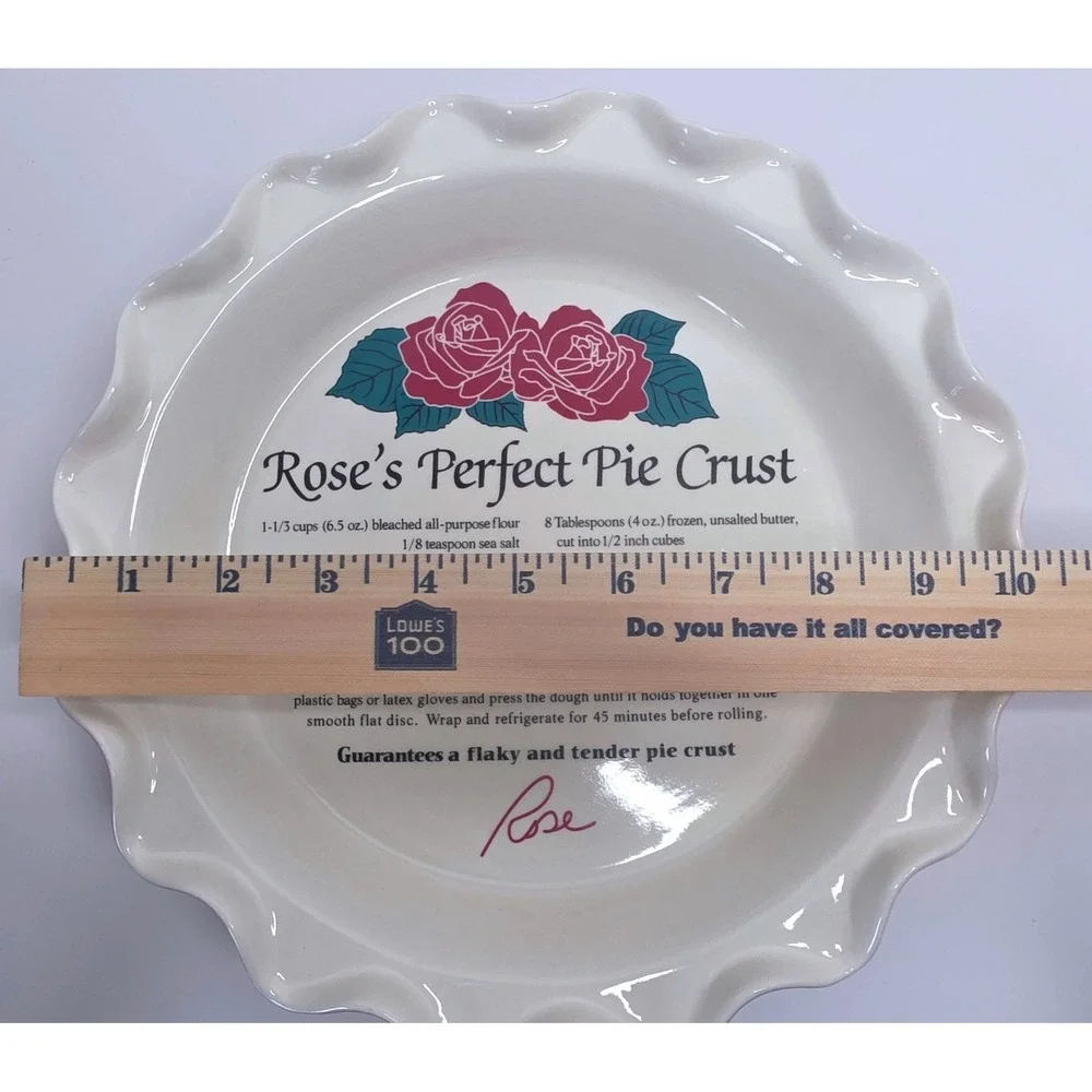 VTG Rose Levy Perfect Pie Plate Ceramic Scalloped Recipe 10